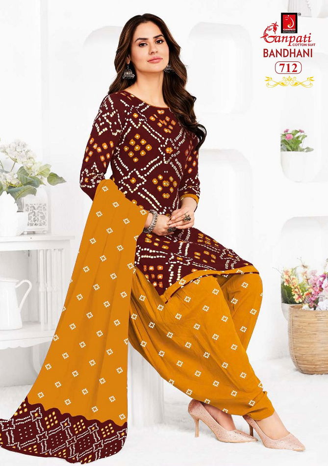 Bandhani Vol 7 By Ganpati Bandhani Printed Cotton Readymade Dress  Orders In India